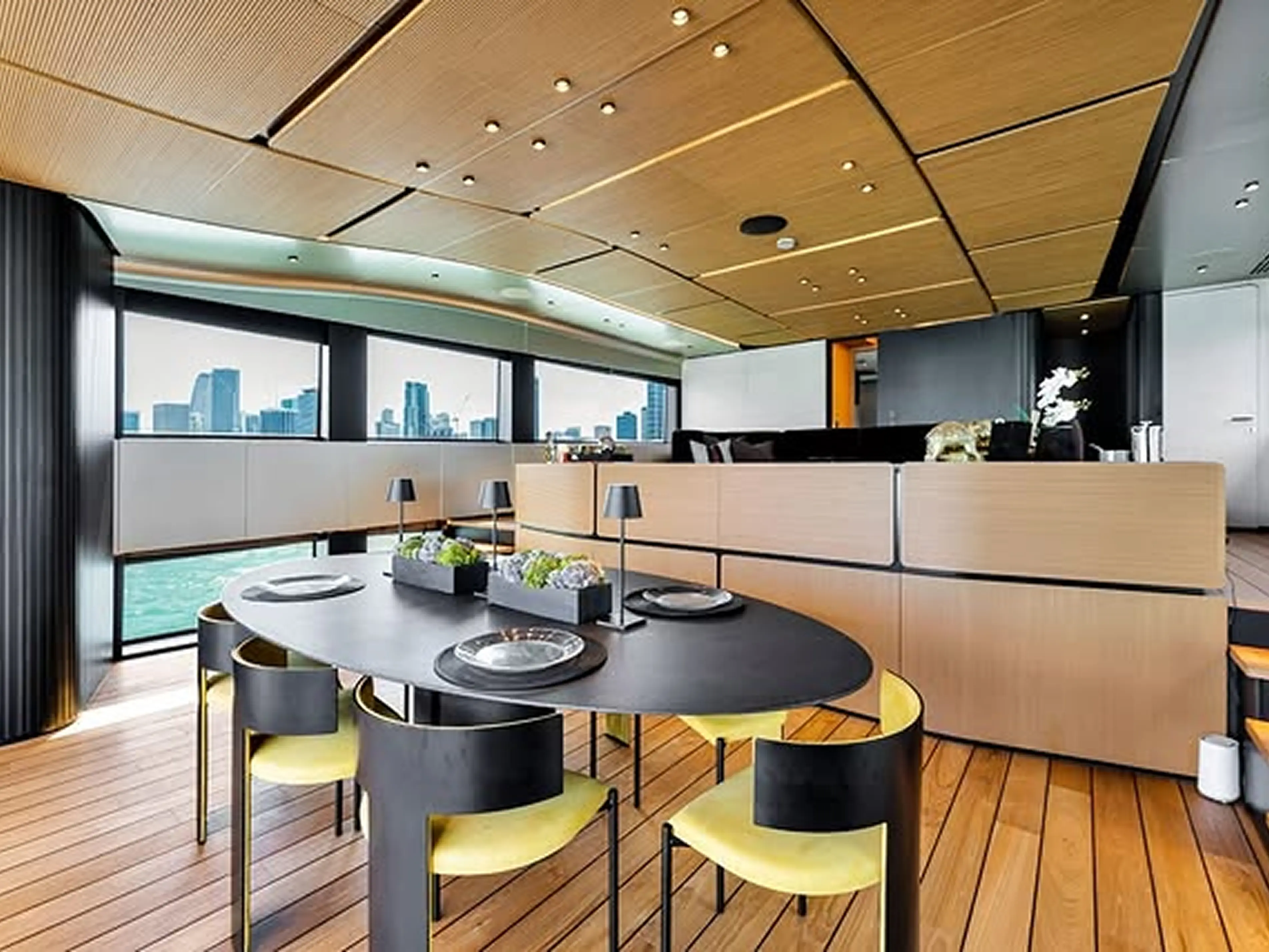 Modern Yacht Dining Area