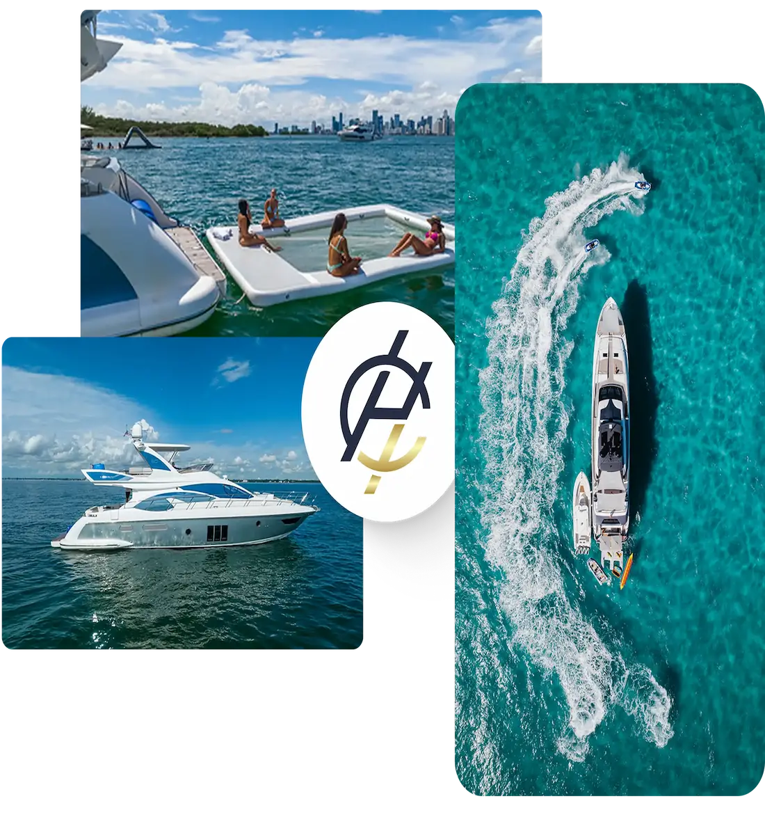 Guests enjoying a private July 4th yacht charter in Miami